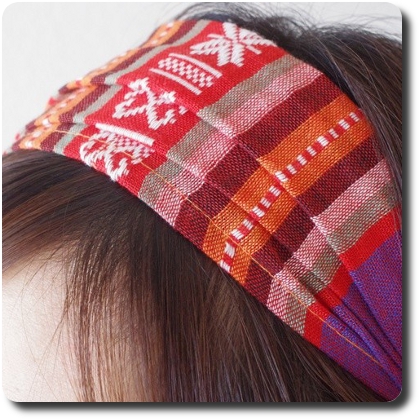 モン族刺繍柄のヘアバンド